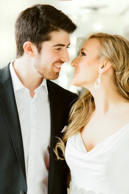 happy couple close up portrait