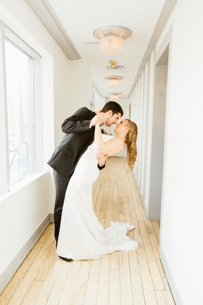 happy couple embrace