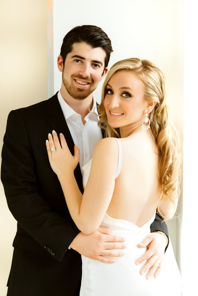 engaged happy couple portrait